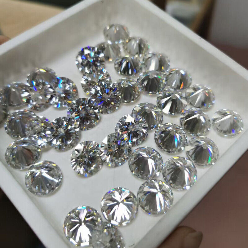 100 PCS Moissanite Gemstone Certified VVS1 D Color Round Excellent Cut 1 MM