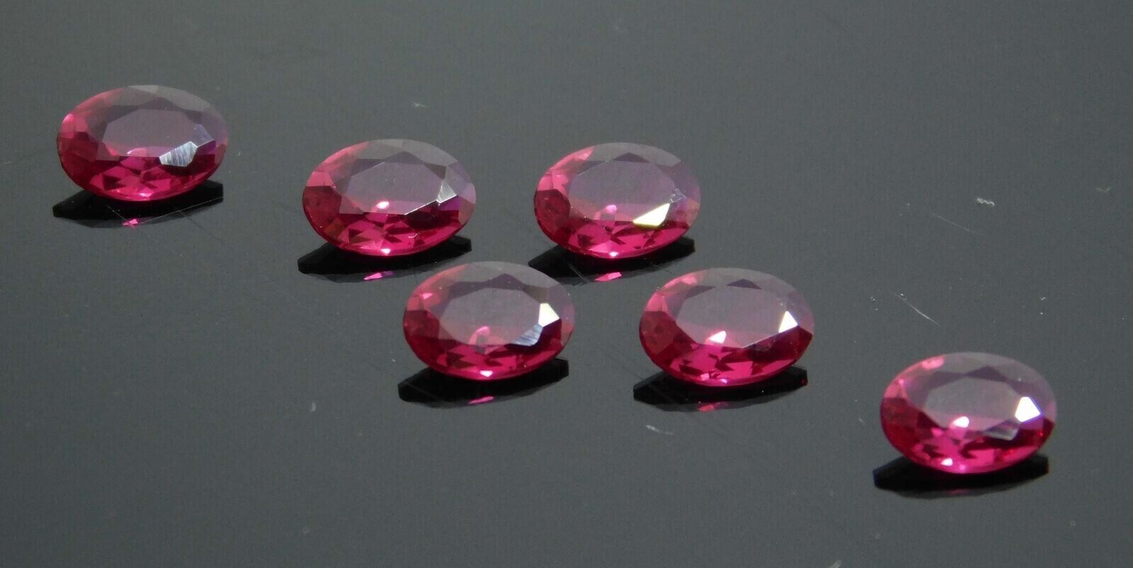 6.52 Ct NATURAL Red RUBY Oval Shape CERTIFIED Loose Gemstone 7x5 MM Lot 6 PCS.