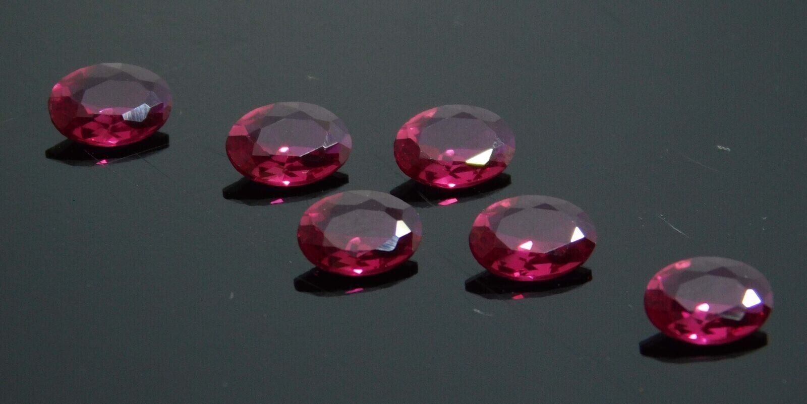 6.52 Ct NATURAL Red RUBY Oval Shape CERTIFIED Loose Gemstone 7x5 MM Lot 6 PCS.