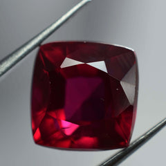 5.00 Ct Natural RED Ruby SQUARE CUSHION Shape CERTIFIED  Rare Loose Gemstone