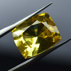 8.75 Ct NATURAL Ceylon Sapphire Cushion Cut YELLOW Loose Gemstone CERTIFIED