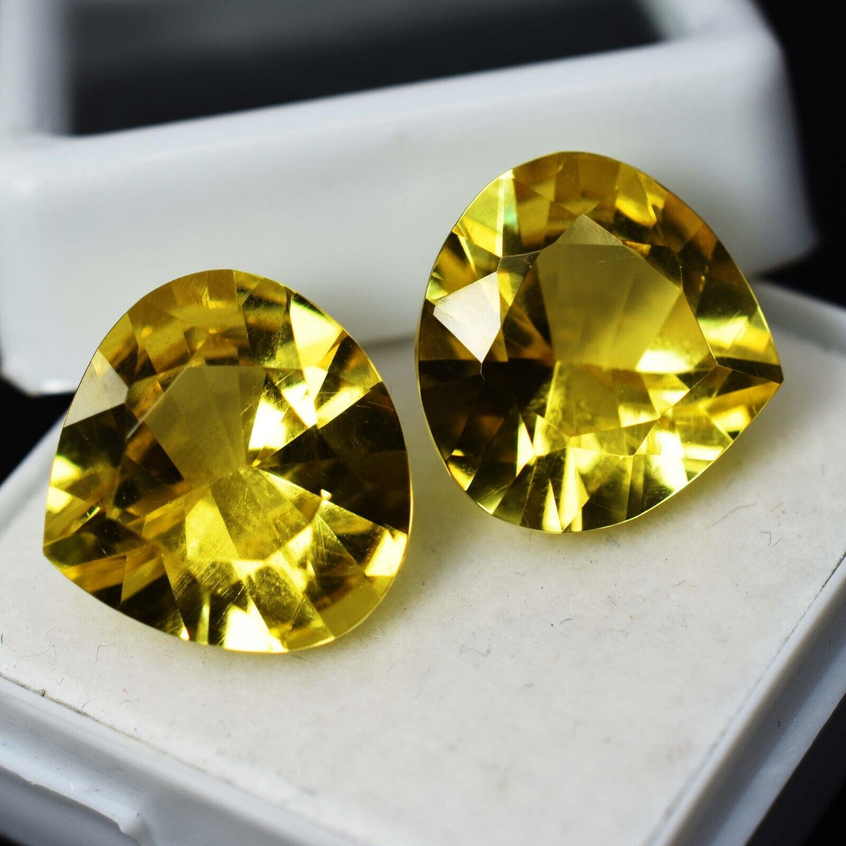 Natural Yellow Sapphire 17.00 Ct CERTIFIED Pan Pear Cut Rare Loose Gemstone pair