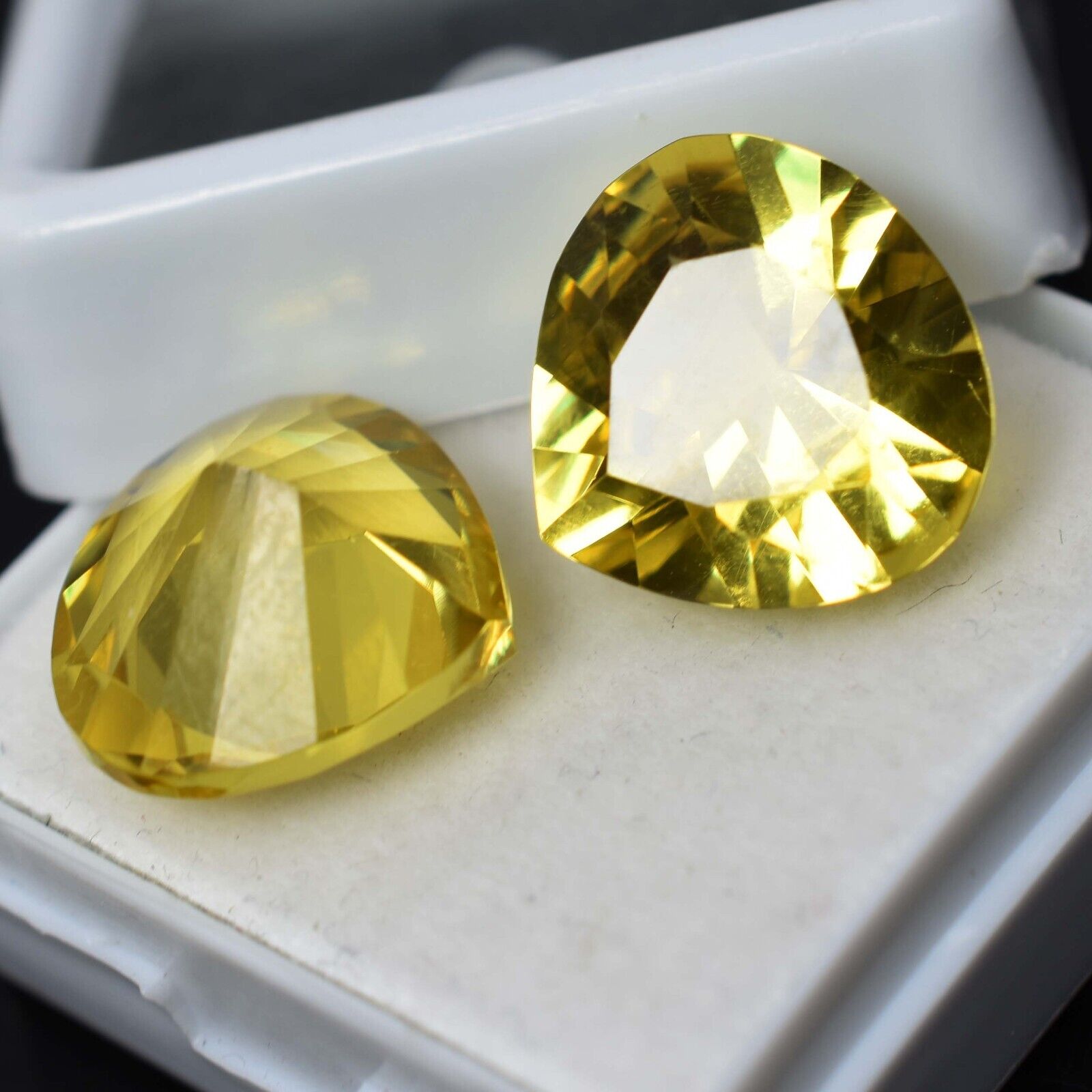 Natural Yellow Sapphire 17.00 Ct CERTIFIED Pan Pear Cut Rare Loose Gemstone pair