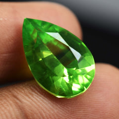 Stunning Quality Green PERIDOT 9.15 Ct Natural CERTIFIED Loose Gemstone PEAR Cut