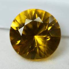 8.15 Ct NATURAL Ceylon Sapphire Yellow ROUND CUT Loose Gemstone CERTIFIED