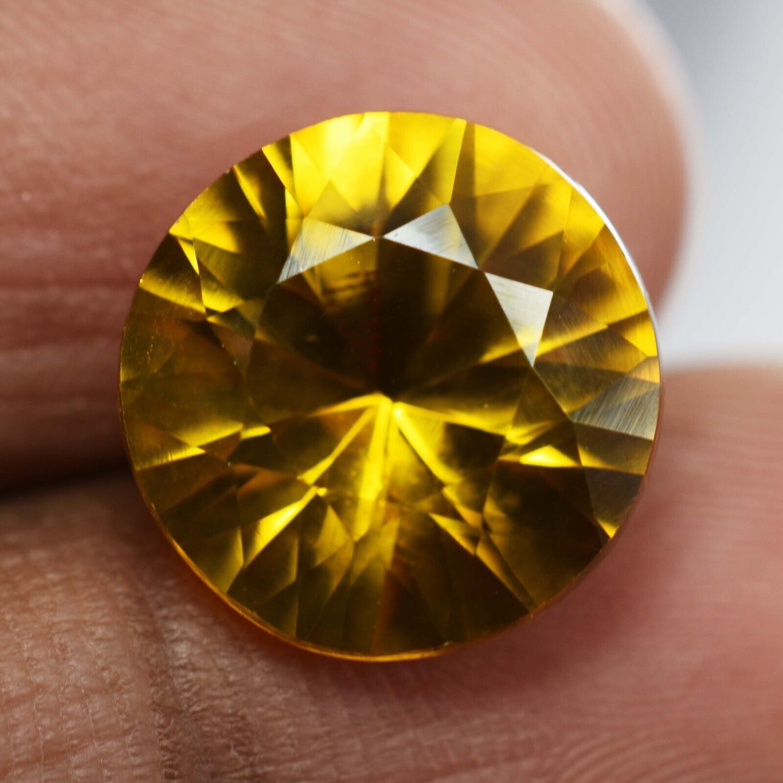 8.15 Ct NATURAL Ceylon Sapphire Yellow ROUND CUT Loose Gemstone CERTIFIED