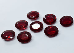 8 Pcs NATURAL Bloody RED Ruby 240 Ct CERTIFIED Oval Cut Gemstone Lot Huge Size