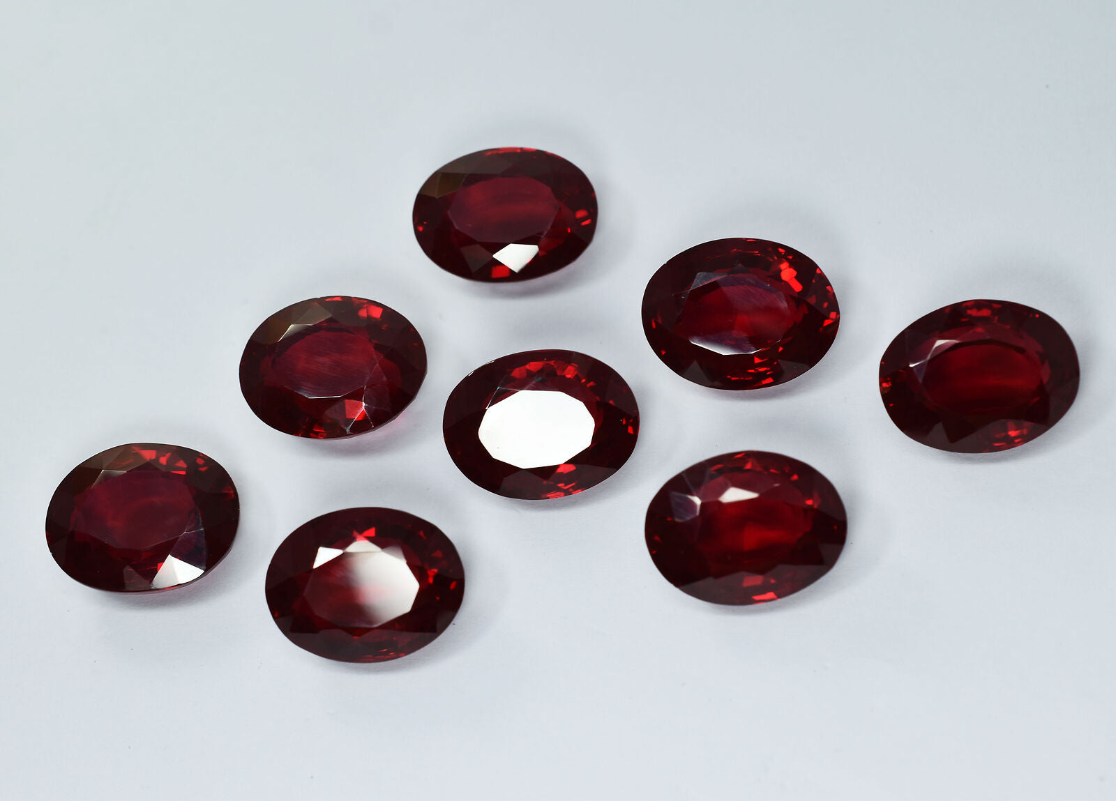 8 Pcs NATURAL Bloody RED Ruby 240 Ct CERTIFIED Oval Cut Gemstone Lot Huge Size