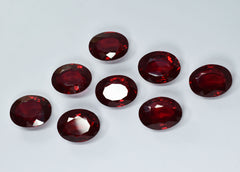 8 Pcs NATURAL Bloody RED Ruby 240 Ct CERTIFIED Oval Cut Gemstone Lot Huge Size