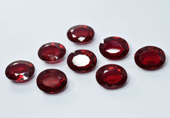 8 Pcs NATURAL Bloody RED Ruby 240 Ct CERTIFIED Oval Cut Gemstone Lot Huge Size