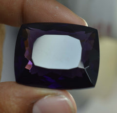 74.50 Ct Natural Dark Purple Amethyst Cushion Cut CERTIFIED Gemstone Huge Size