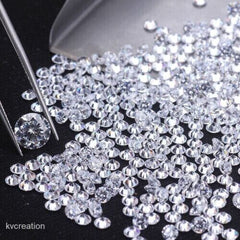 Flawless 50 Pcs Synthetic 1 mm Moissanite CERTIFIED VVSI D Color Round Cut