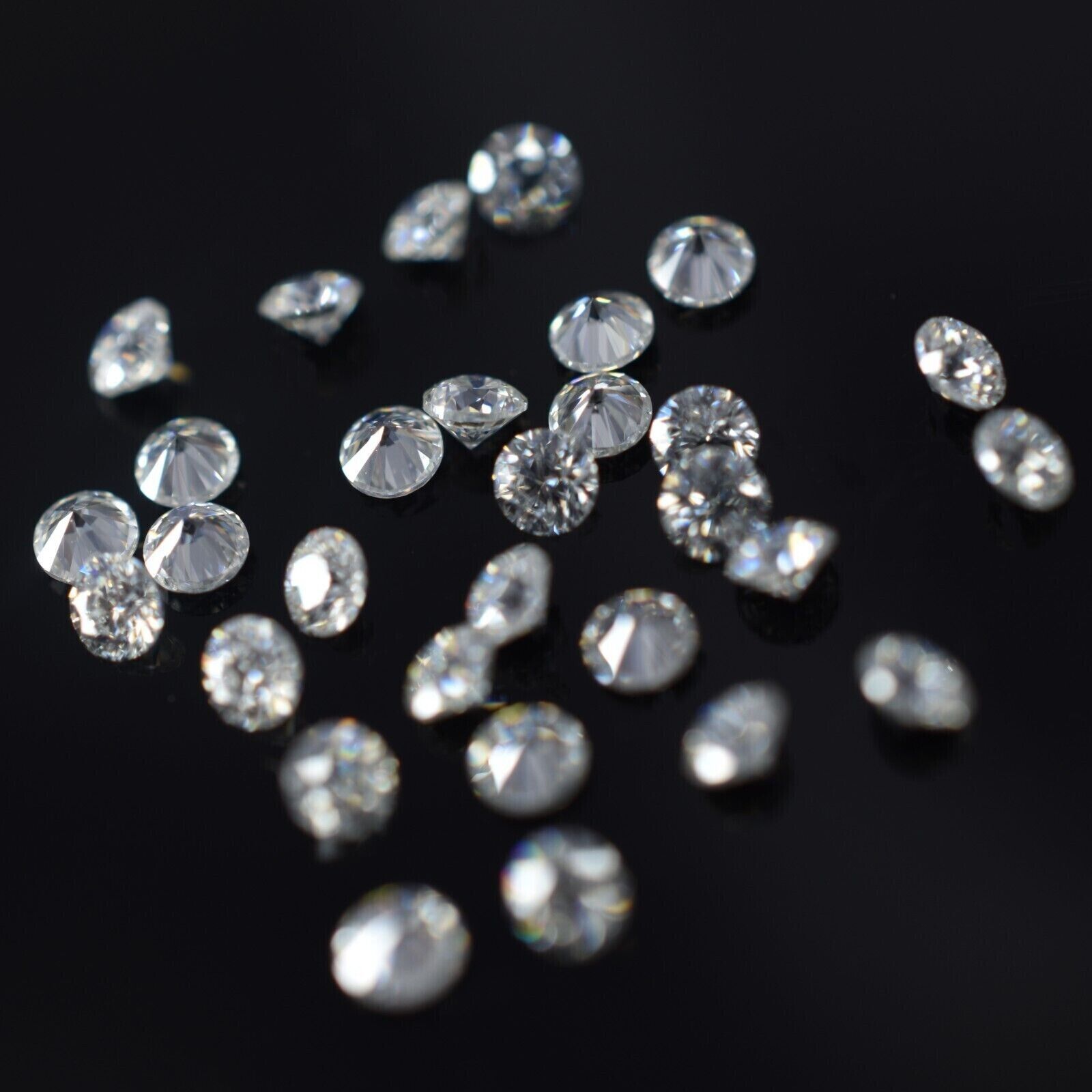 Flawless 50 Pcs Synthetic 1 mm Moissanite CERTIFIED VVSI D Color Round Cut