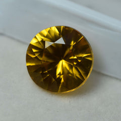 4.95 Ct Natural Sapphire Yellow CERTIFIED Round Diamond Cut Loose Gemstone