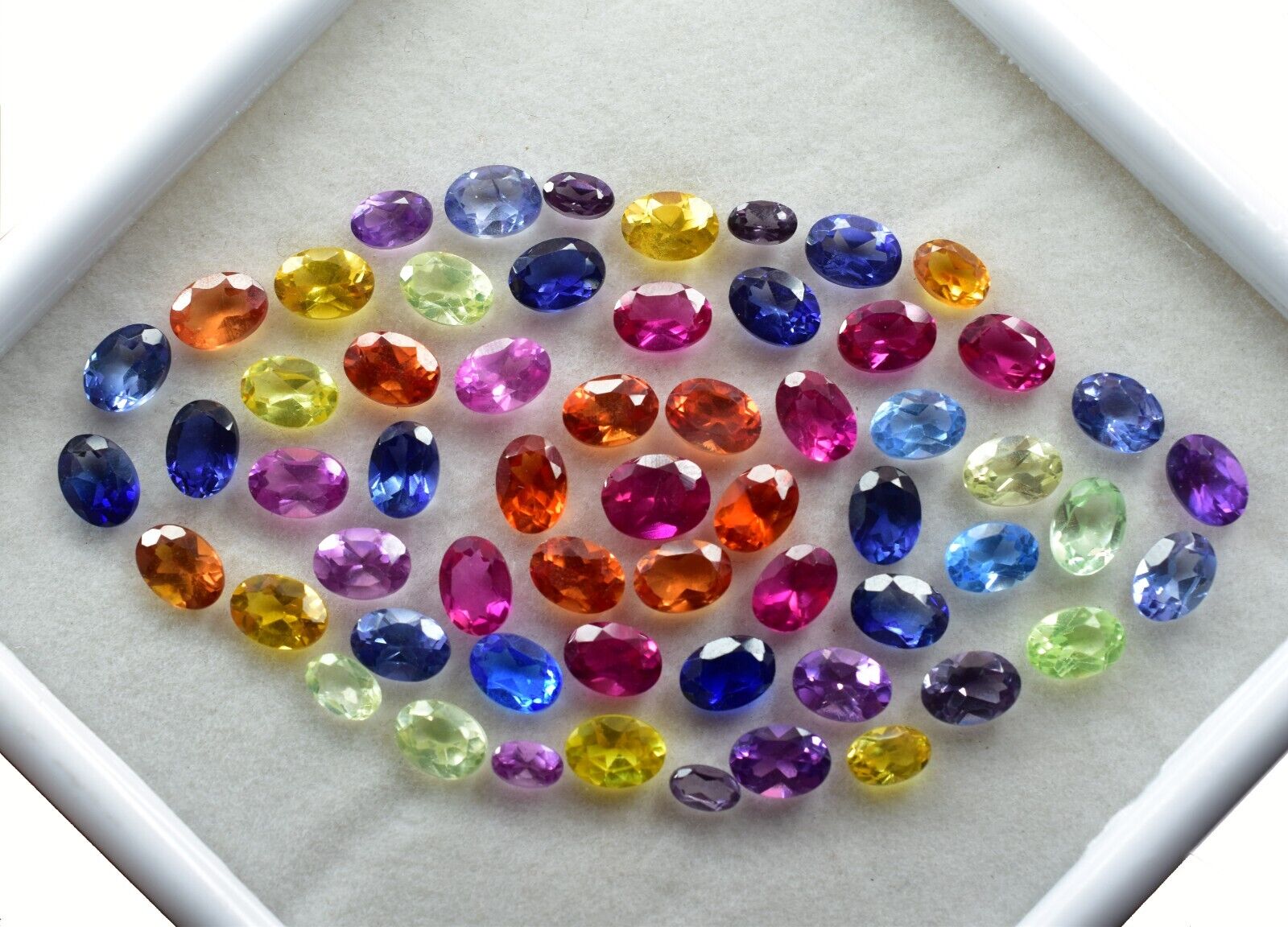 CERTIFIED 6 Pcs Natural Mix Color Sapphire Oval Cut 5x3 mm Loose Gemstone Lot