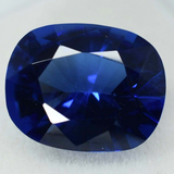 Certified loose gemstone, AA+ natural Ceylon blue sapphire, cushion cut, 8.10 carats.
