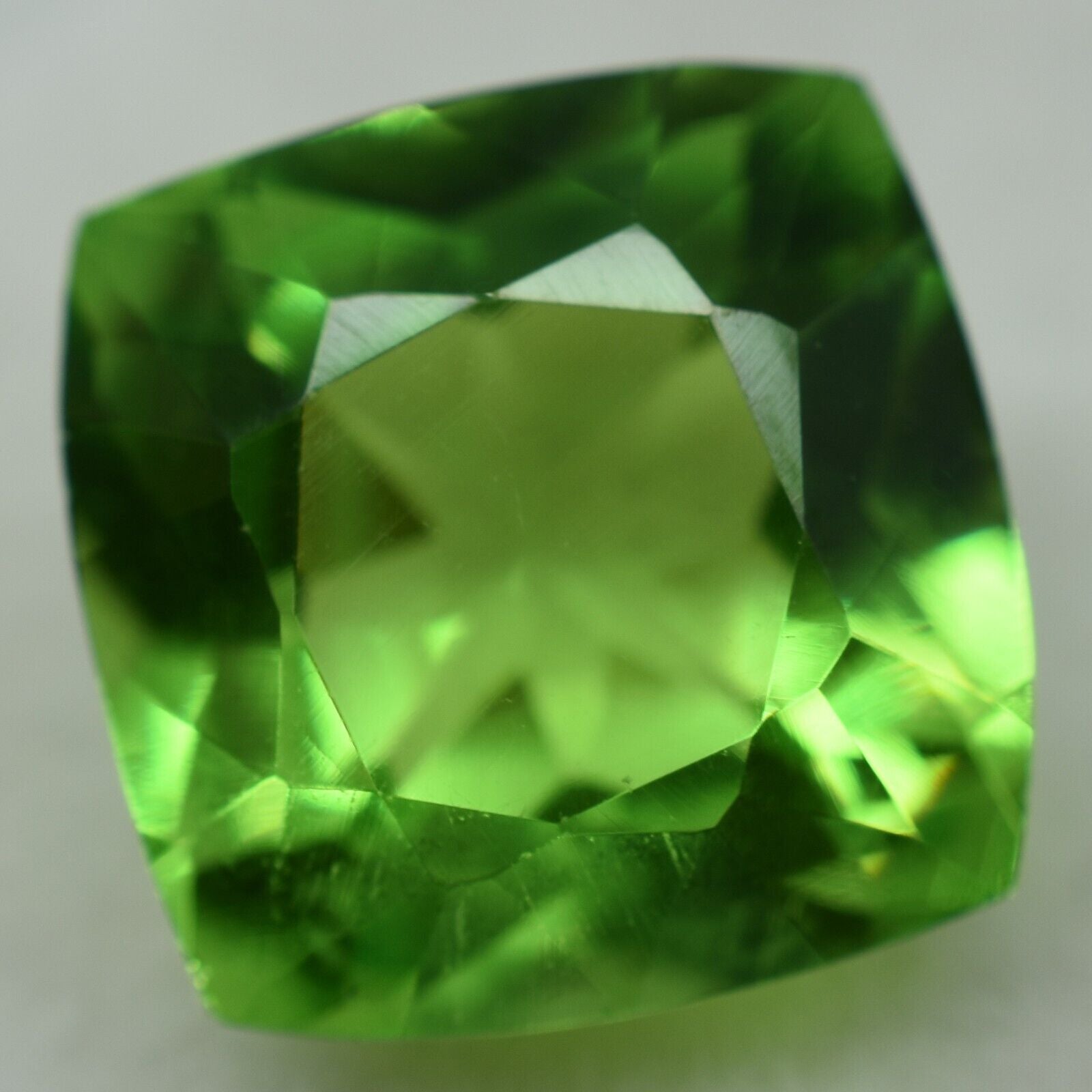 8.60 Ct Natural Green Peridot SQUARE CUSHION SHAPE CERTIFIED Loose Gemstones