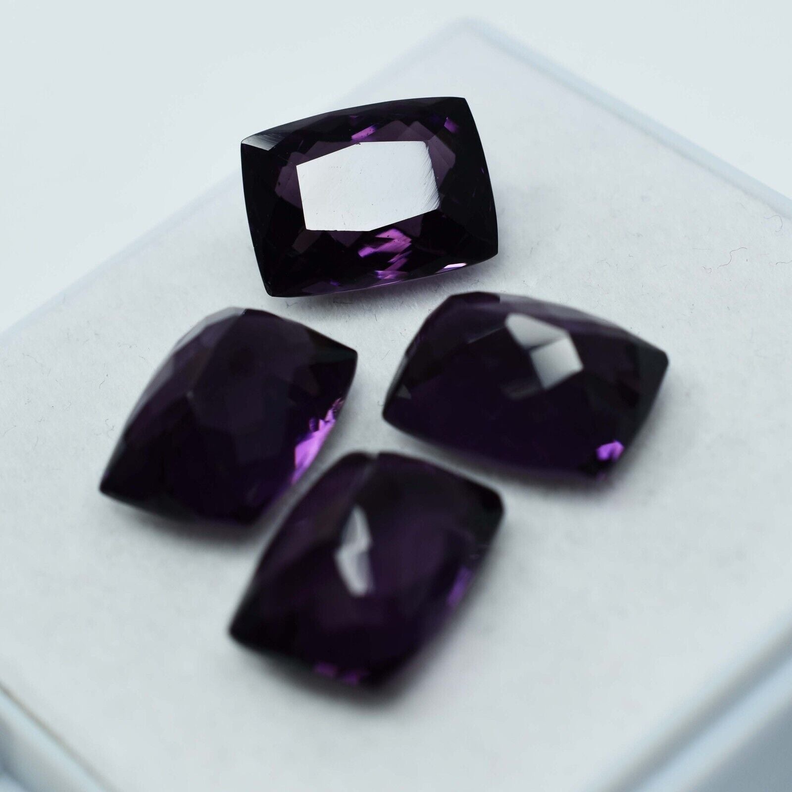 33.20 Ct Natural CERTIFIED Amethyst Purple Cushion Cut 4 Pcs Loose Gemstone Lot