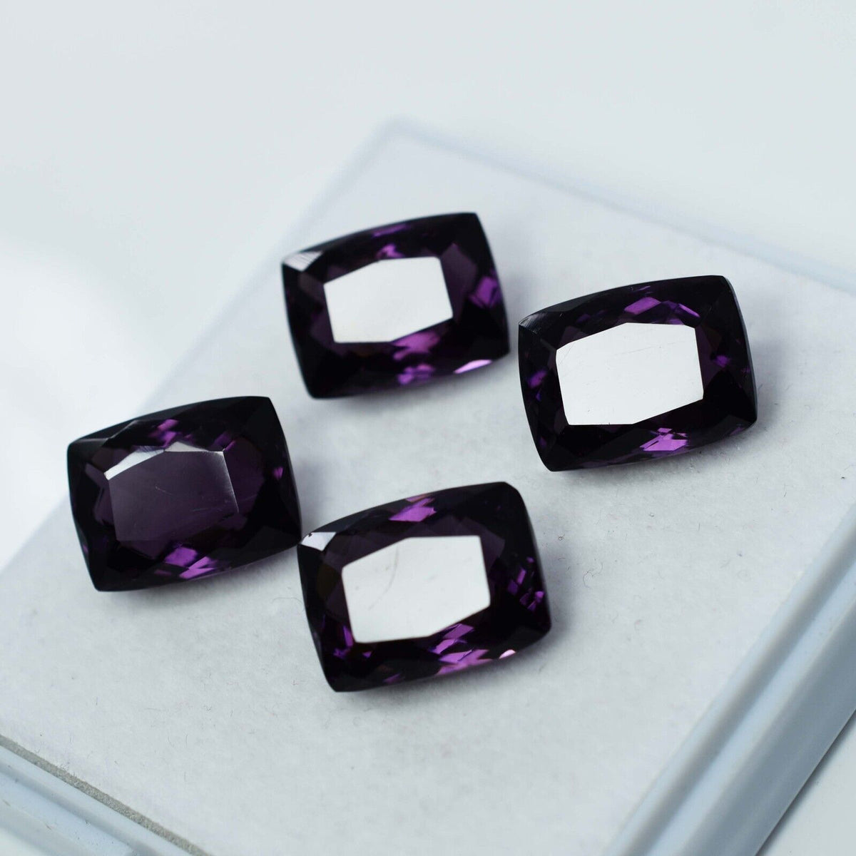 33.20 Ct Natural CERTIFIED Amethyst Purple Cushion Cut 4 Pcs Loose Gemstone Lot