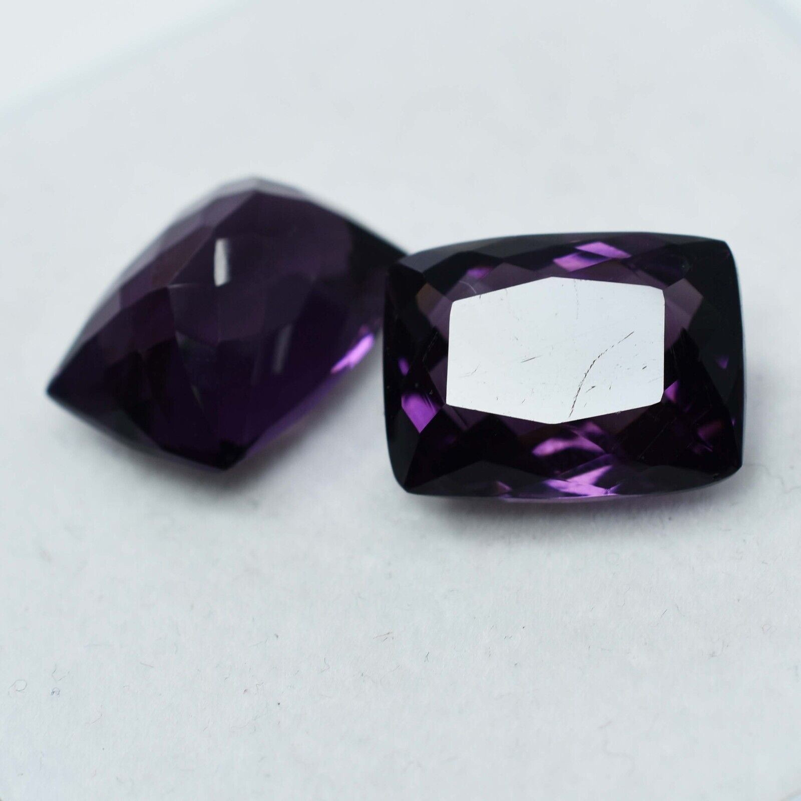 17.10 Ct Natural AA++CERTIFIED Amethyst Purple Cushion Cut Loose Gemstone Pair