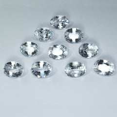 Natural White Ceylon Sapphire 82 Ct CERTIFIED Loose Gemstone Oval Cut 10 Pcs Lot