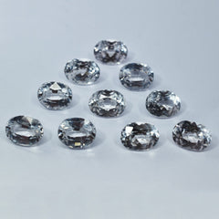 Natural White Ceylon Sapphire 82 Ct CERTIFIED Loose Gemstone Oval Cut 10 Pcs Lot