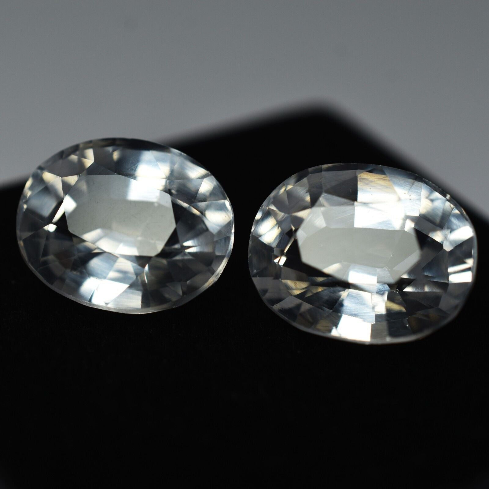 Natural White Ceylon Sapphire 16.12 Ct CERTIFIED Oval Shape Loose Gemstone Pair