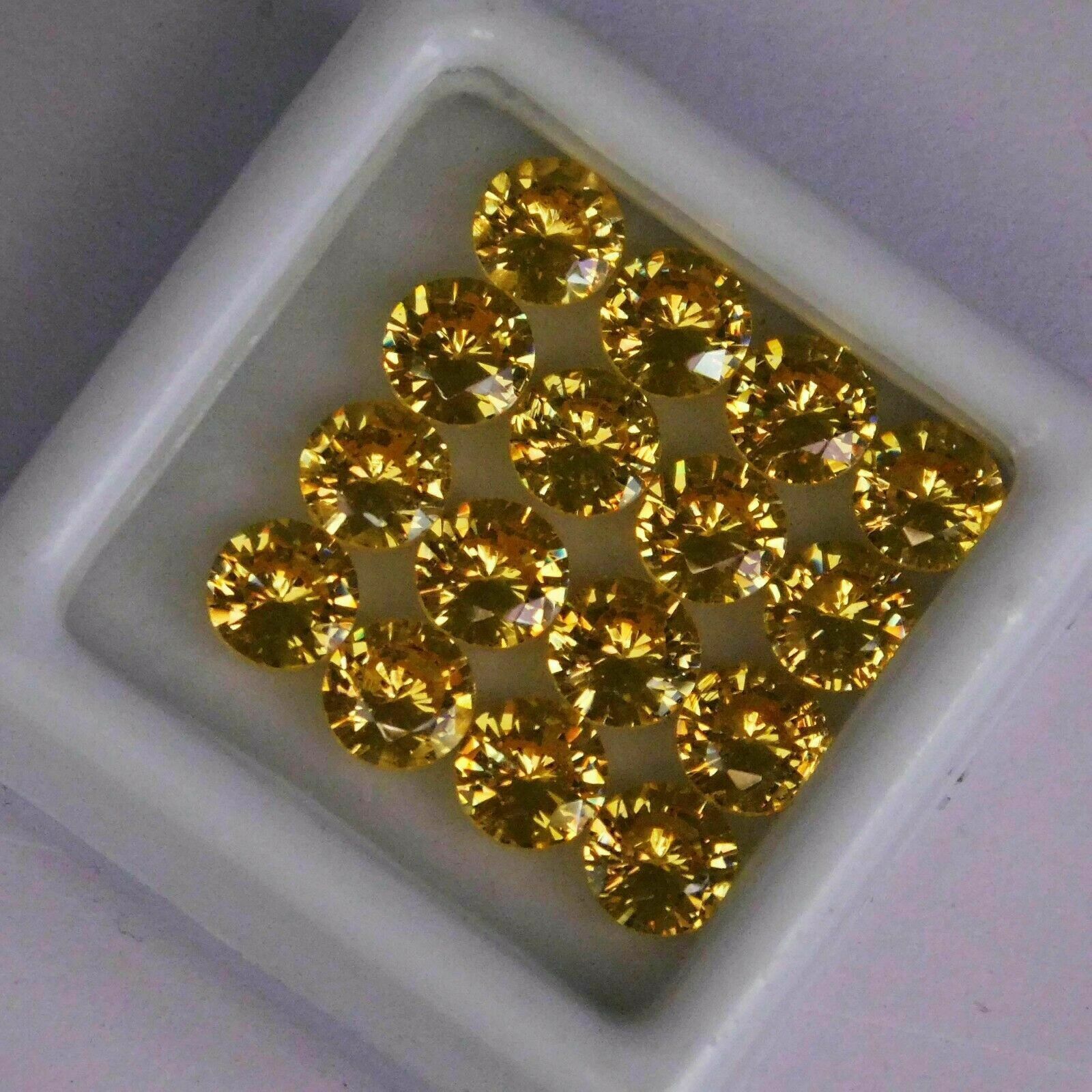 16 PCS Natural YELLOW Untreated Sapphire  5 mm CERTIFIED Lot Round Gemstone