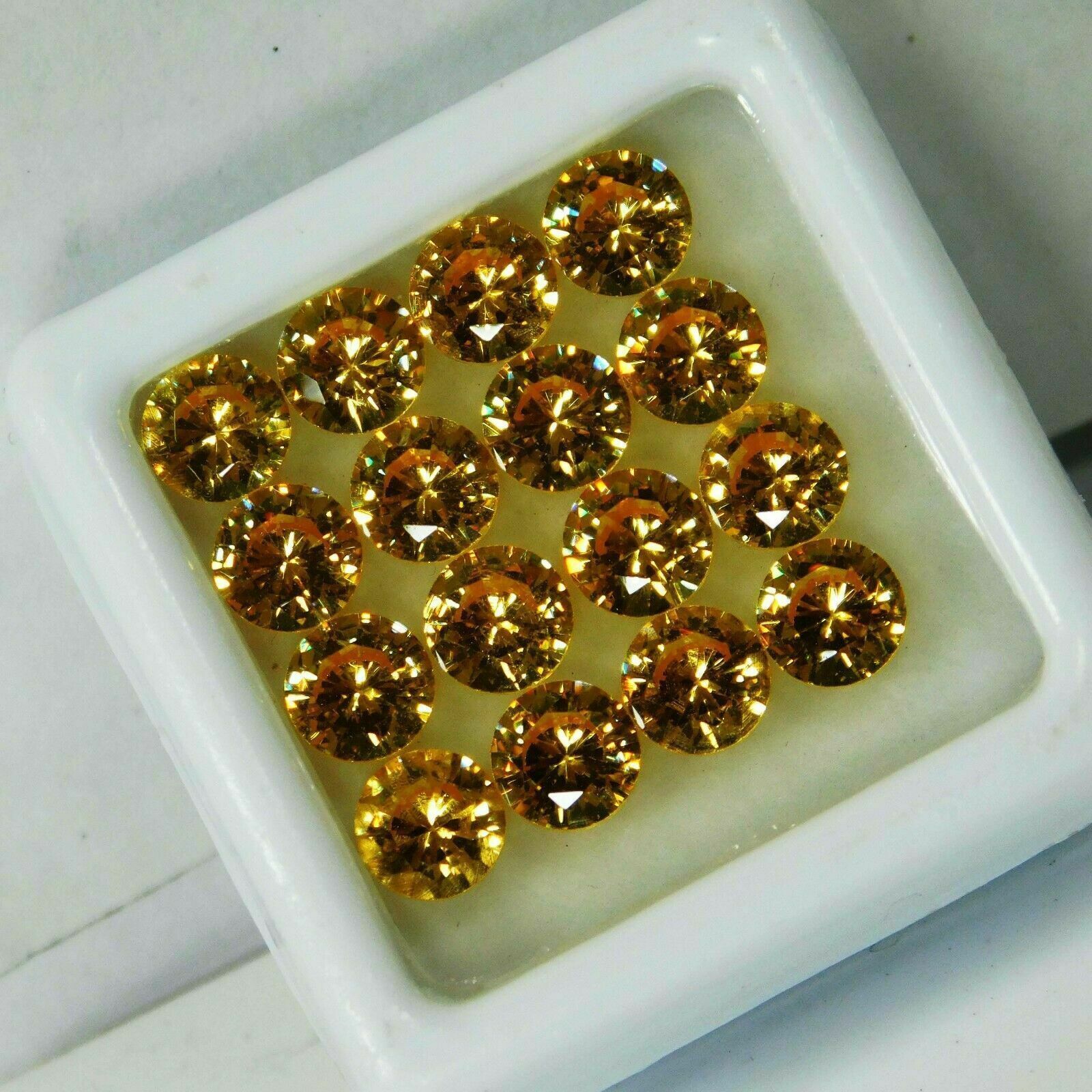 16 PCS Natural YELLOW Untreated Sapphire  5 mm CERTIFIED Lot Round Gemstone