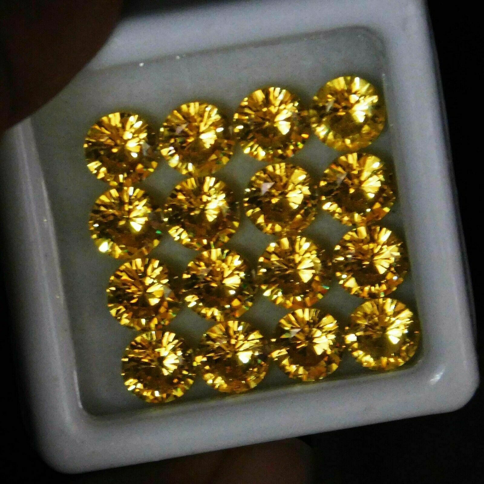 16 PCS Natural YELLOW Untreated Sapphire  5 mm CERTIFIED Lot Round Gemstone