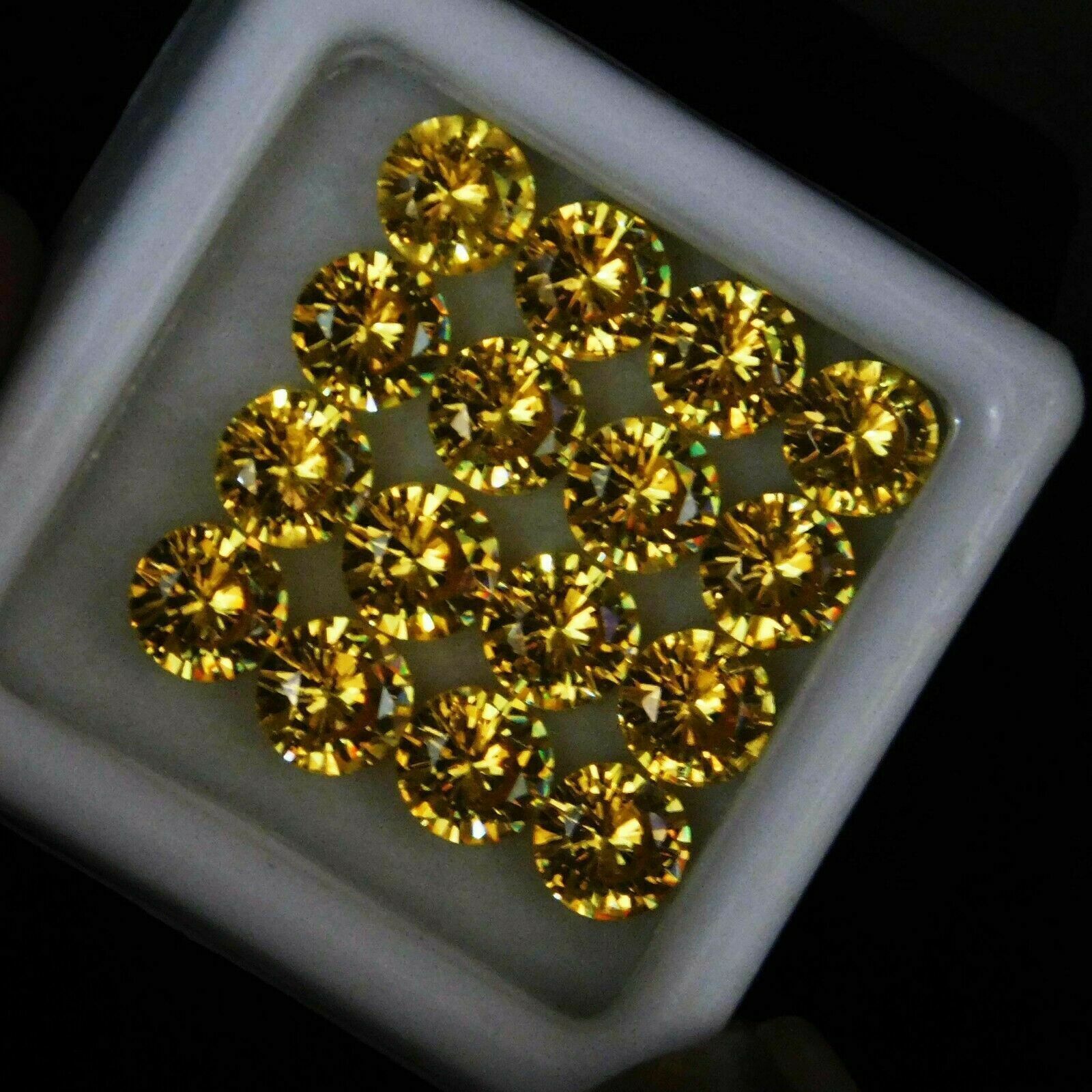 16 PCS Natural YELLOW Untreated Sapphire  5 mm CERTIFIED Lot Round Gemstone