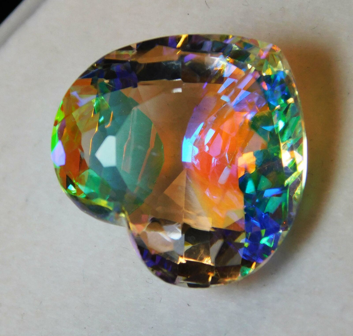 25.00 Ct Lab- Created Rainbow MYSTIC Topaz HEART Shape CERTIFIED Loose Gemstone