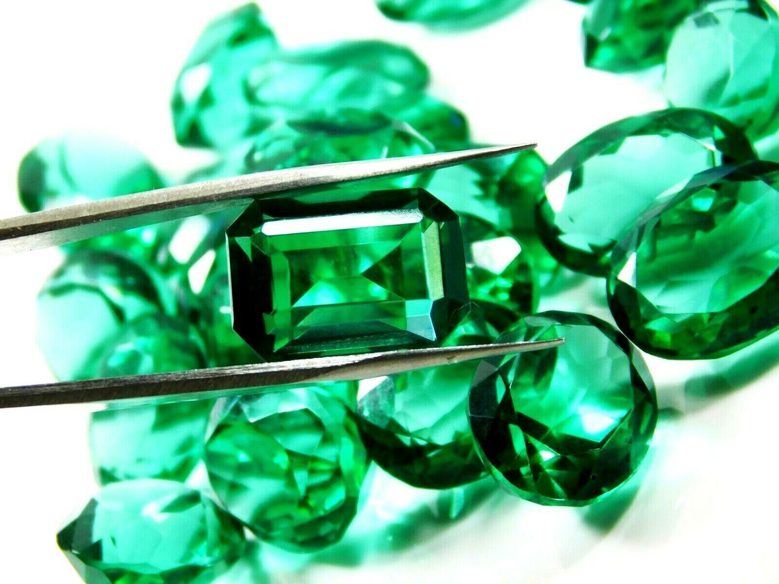 200 Ct  Lab-Created EMERALD Green MIX CERTIFIED AA++ Lot Loose Gemstones