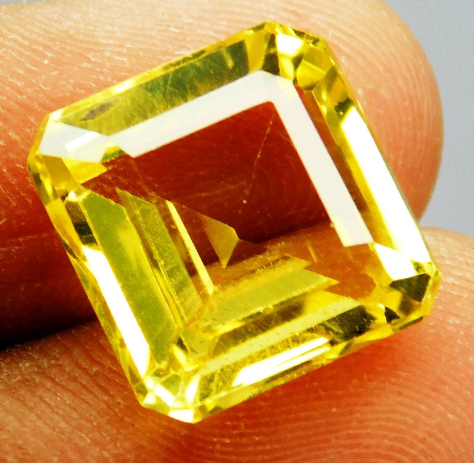 9.00 Ct Natural Yellow Sapphire Square Cut CERTIFIED Loose Gemstone