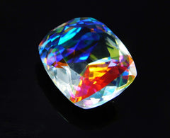 Lab-Created  15.00 Ct RAINBOW Mystic Topaz CUSHION Cut CERTIFIED Loose Gemstone