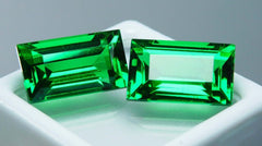 17.85 Ct NATURAL Tsavorite GARNET Green CERTIFIED Emerald Shape Gemstone Pair