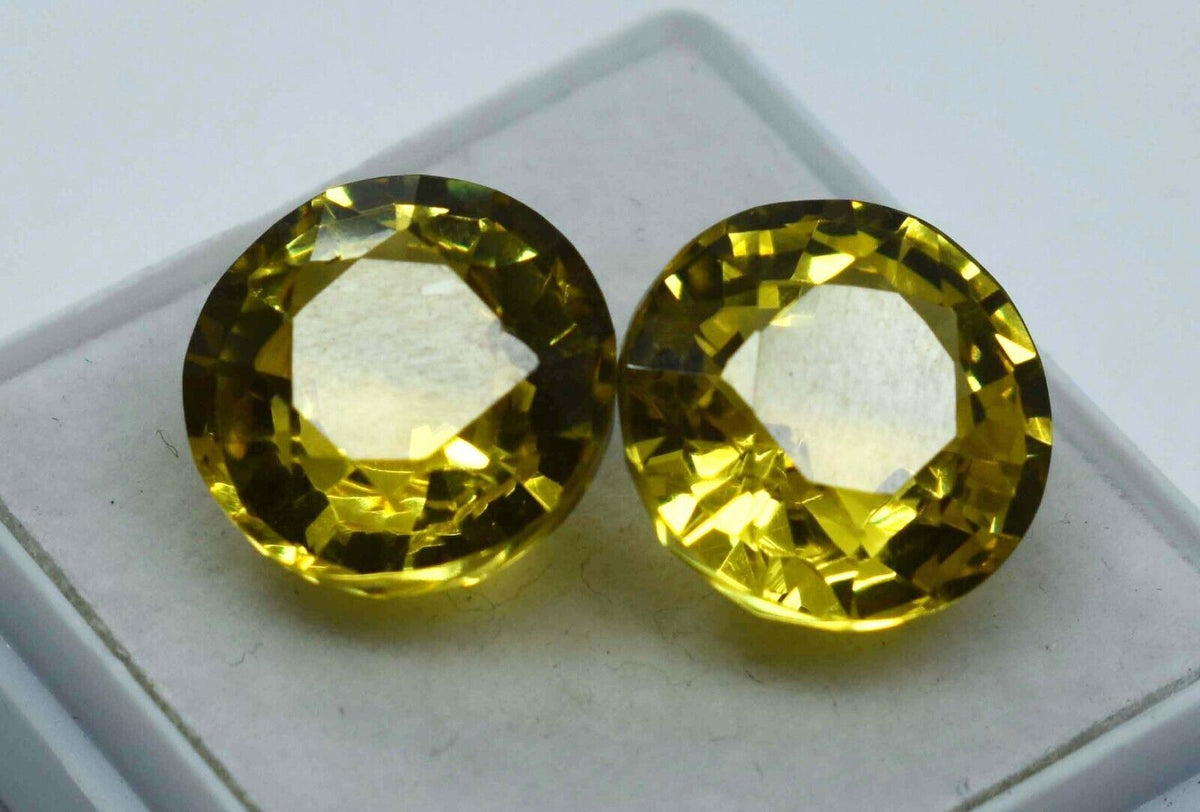 18.52 Ct Natural sapphire ROUND SHAPE Yellow Loose Gemstone CERTIFIED