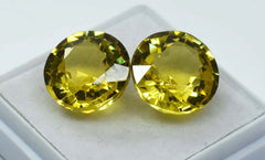 18.52 Ct Natural sapphire ROUND SHAPE Yellow Loose Gemstone CERTIFIED