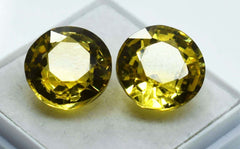 18.52 Ct Natural sapphire ROUND SHAPE Yellow Loose Gemstone CERTIFIED