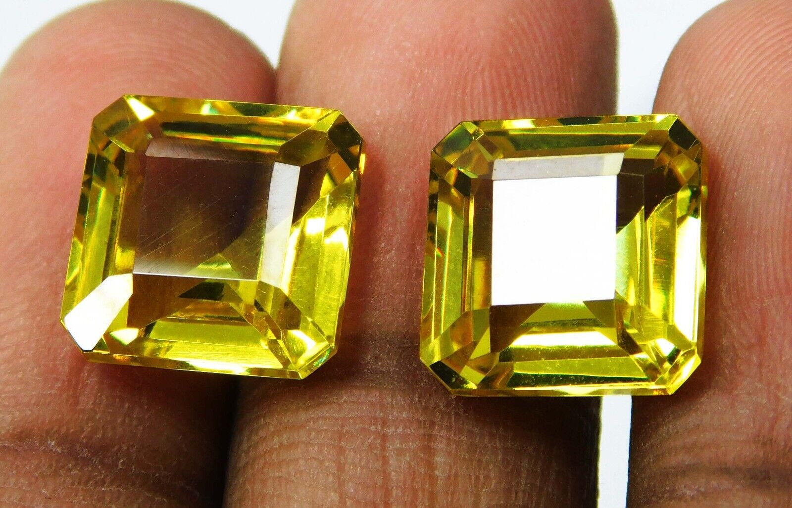 17.50 Ct NATURAL sapphire yellow SQUARE CUT ring size CERTIFIED loose gemstone