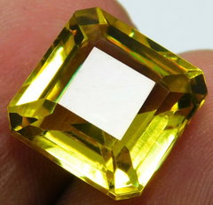 8.50 Ct NATURAL excellent CEYLON SAPPHIRE yellow square CERTIFIED gemstone