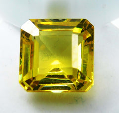 8.50 Ct NATURAL excellent CEYLON SAPPHIRE yellow square CERTIFIED gemstone