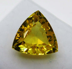 GENUINE NATURAL Yellow Sapphire 8.70 Ct Trillion Shape CERTIFIED Loose Gemstone