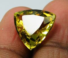 GENUINE NATURAL Yellow Sapphire 8.70 Ct Trillion Shape CERTIFIED Loose Gemstone