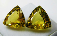 Natural Yellow Ceylon Sapphire TRILLION SHAPE 16.25 Ct Loose Gemstone CERTIFIED