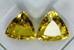 Natural Yellow Ceylon Sapphire TRILLION SHAPE 16.25 Ct Loose Gemstone CERTIFIED