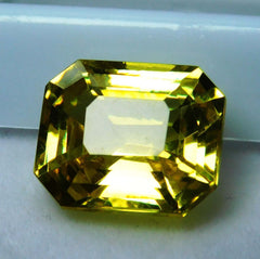 10.10 Ct Natural SAPPHIRE Yellow Emerald Shape Loose Gemstone CERTIFIED