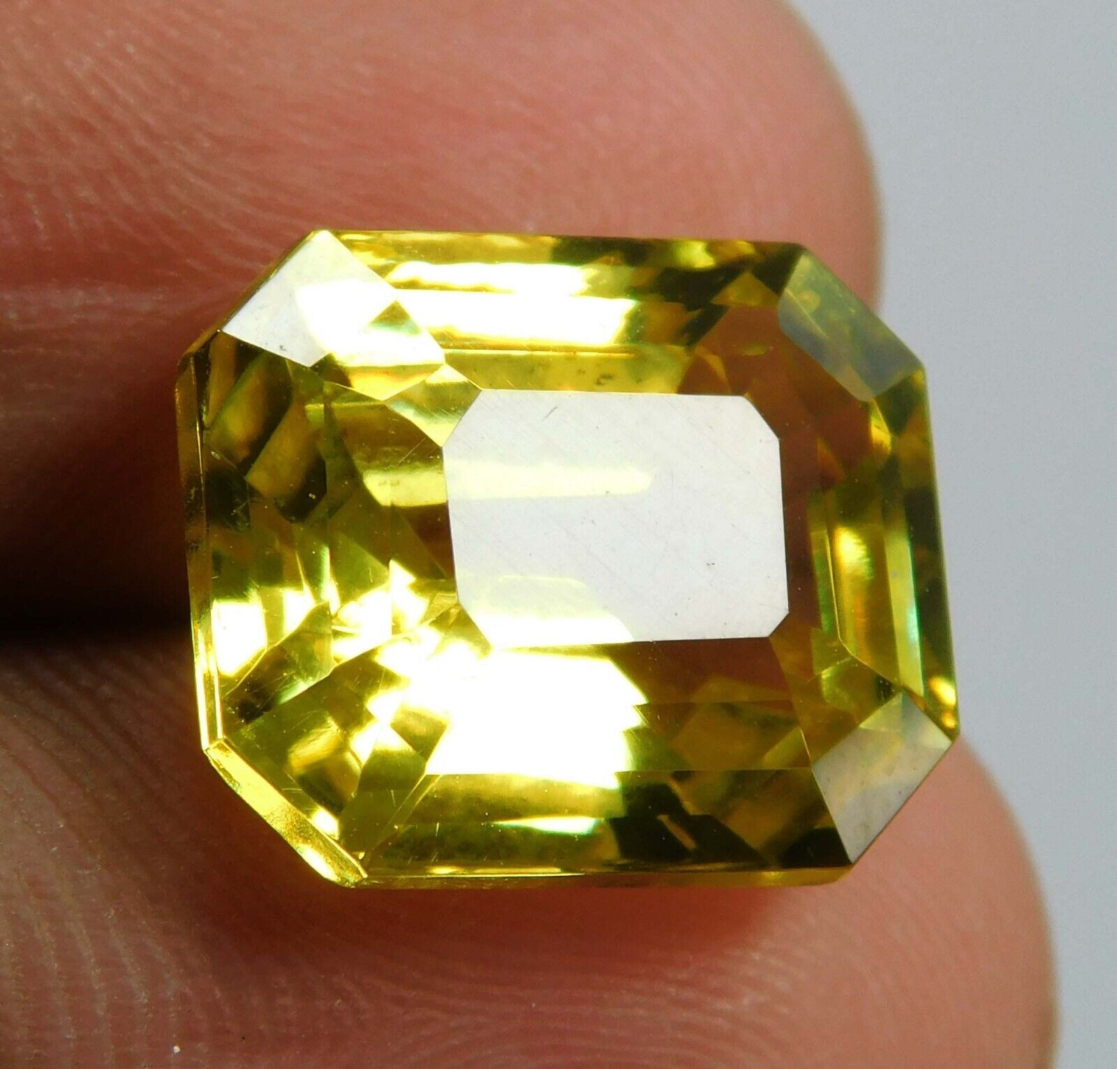 10.10 Ct Natural SAPPHIRE Yellow Emerald Shape Loose Gemstone CERTIFIED