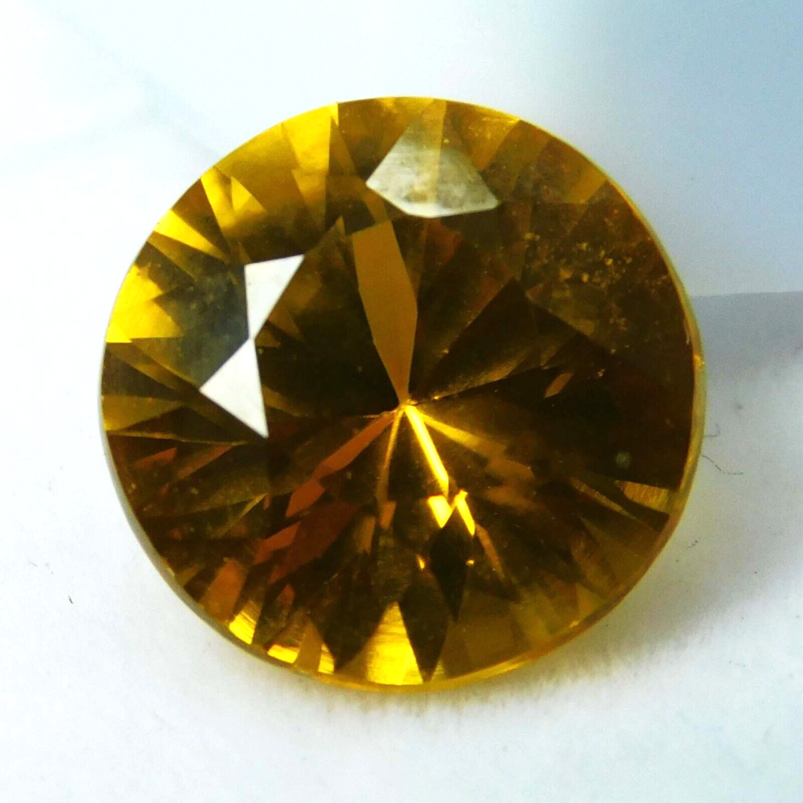 9.70 Ct YELLOW Natural SAPPHIRE Round Diamond Shape CERTIFIED Loose Gemstone