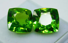 18.69 Ct NATURAL Green Peridot Square Shape CERTIFIED Loose Gemstones Pair